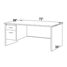 Load image into Gallery viewer, Coffee Single Pedestal Desk
