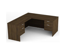 Load image into Gallery viewer, Walnut Jr Executive L-Shaped Desk
