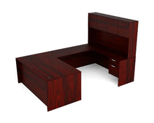Load image into Gallery viewer, Tiger Mahogany Executive U-Shape Desk With Hutch
