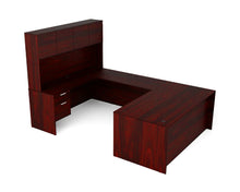 Load image into Gallery viewer, Tiger Mahogany Executive U-Shape Desk With Hutch

