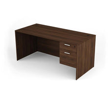 Load image into Gallery viewer, Walnut Single Pedestal Desk
