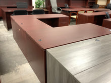 Load image into Gallery viewer, Mahogany U-Shaped Desk
