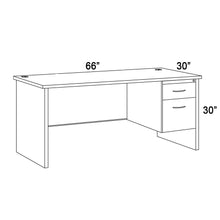 Load image into Gallery viewer, Coffee Single Pedestal Desk
