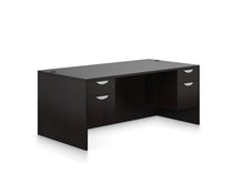 Load image into Gallery viewer, Coffee Double Pedestal Desk
