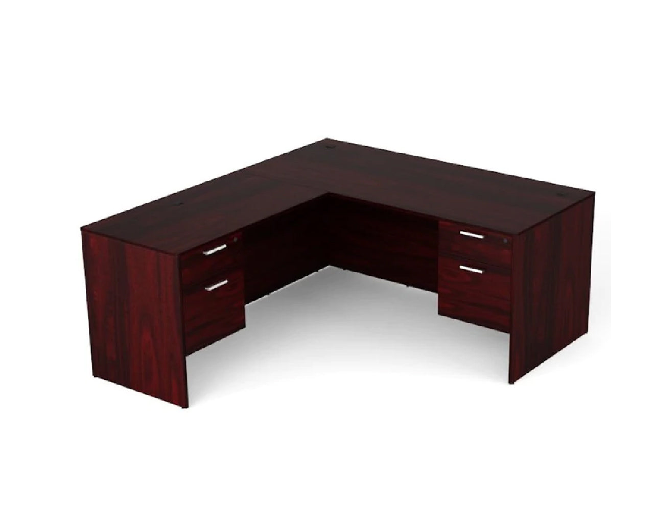 Tiger Mahogany Jr Executive L-Shaped Desk – Lindsey's Office Furniture