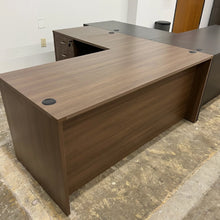 Load image into Gallery viewer, Walnut Jr Executive L-Shaped Desk
